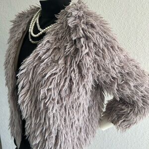 Women's Faux Fur Bomber Jacket - Gray